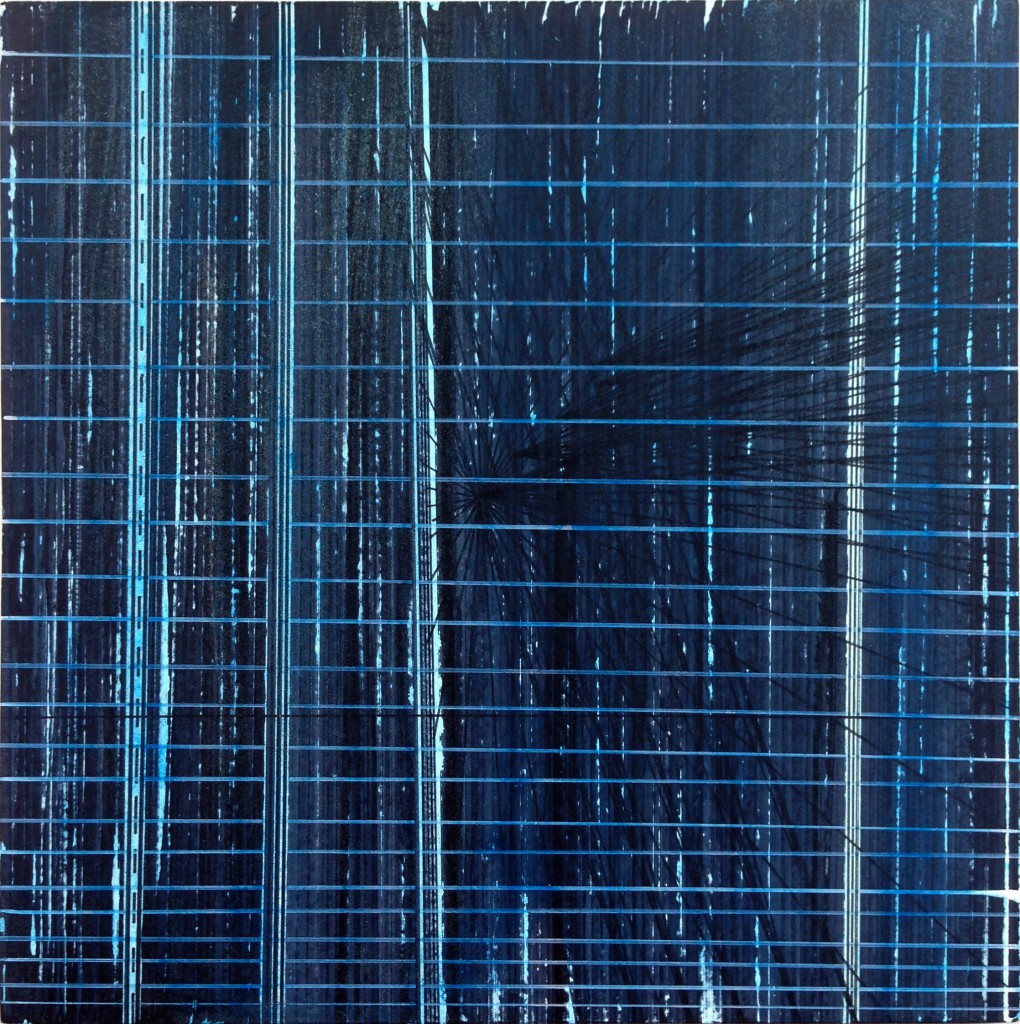 2016 Darkblue Nr 1, 35 x 35 cm, marker and acrylics on wood
